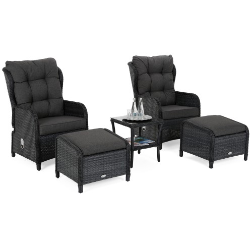 Meble ogrodowe technorattanowe - zestaw foteli Sofia Light Grey / Grey Melange