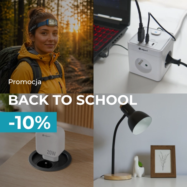Back to School -10% na lampki biurkowe, ładowarki, przewody USB, listwy zasilające i praktyczne akcesoria do nauki
