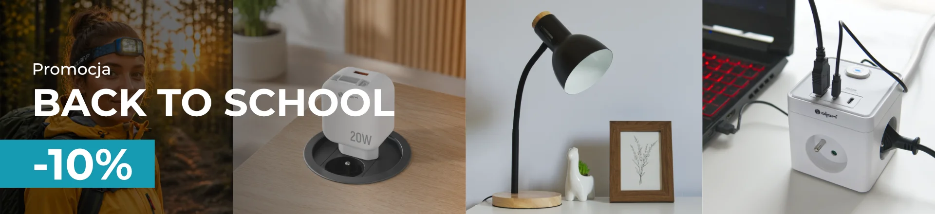 Back to School -10% na lampki biurkowe, ładowarki, przewody USB, listwy zasilające i praktyczne akcesoria do nauki